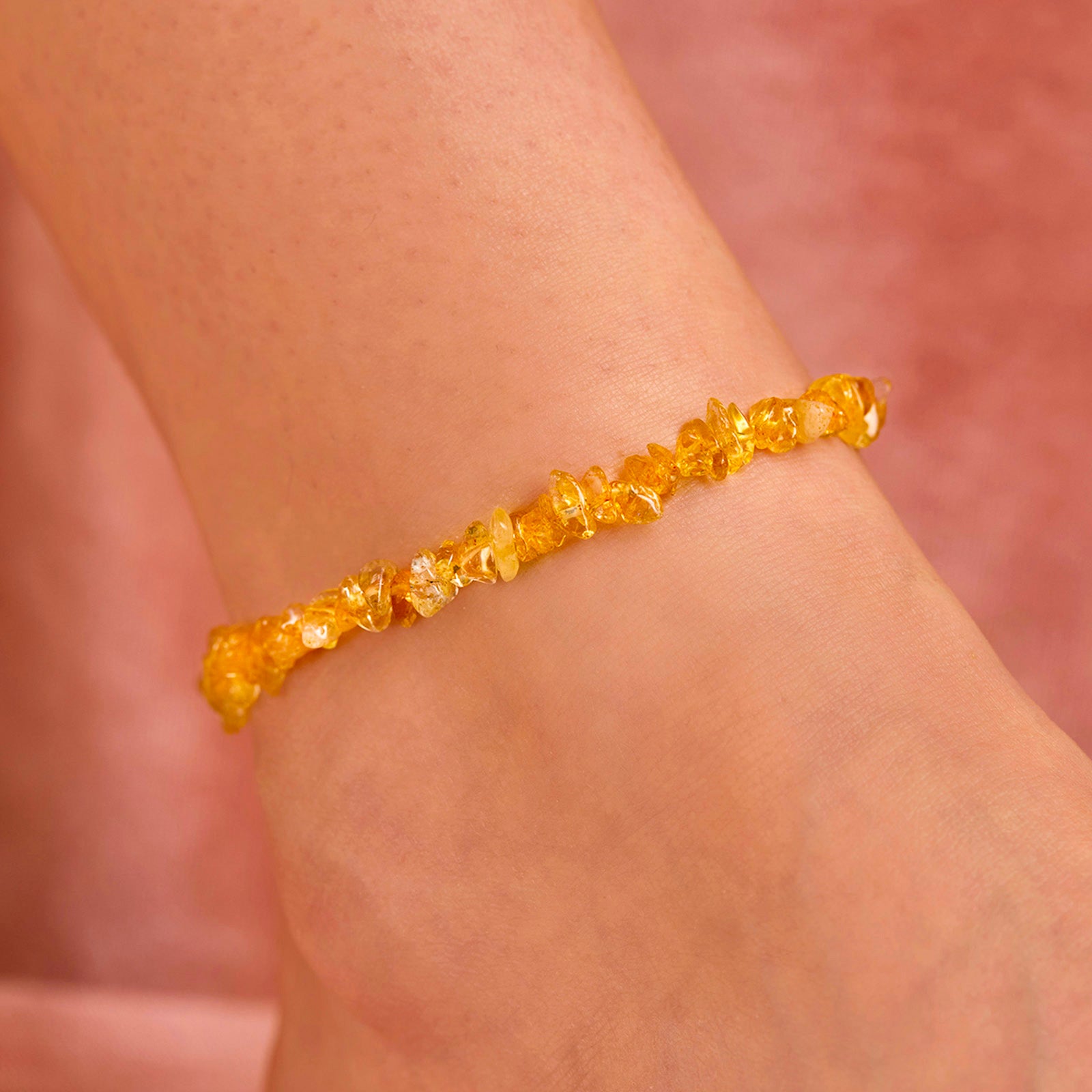 Citrine Gemstone Chip Anklet