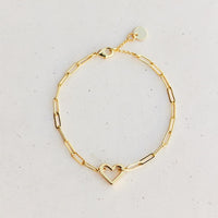 Open Heart Paperclip Chain Bracelet Gallery Thumbnail