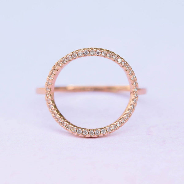 Pave Open Circle Ring