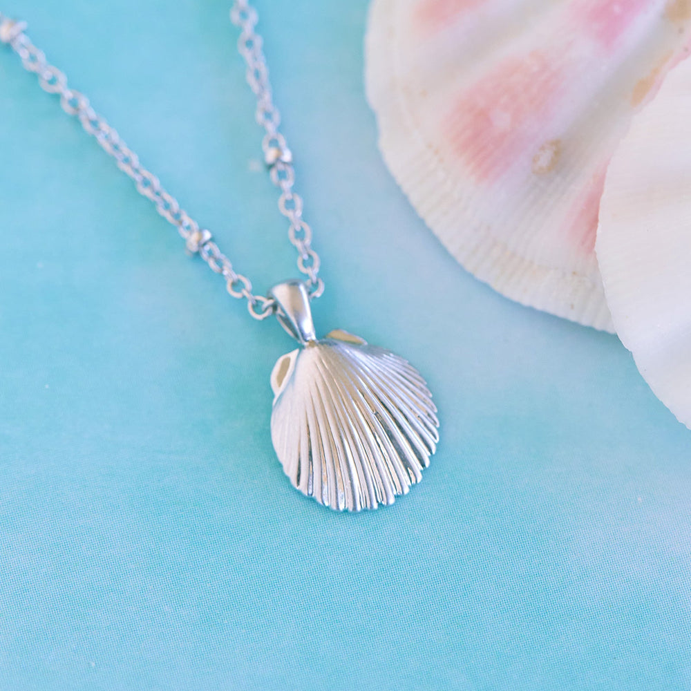 Porcelain Shell Shape Pendant, Mint Green on Leather Necklace - Bits off  the Beach
