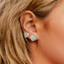 Pastel Vintage Heart Stud Earrings