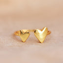 Two Hearts Open Ring