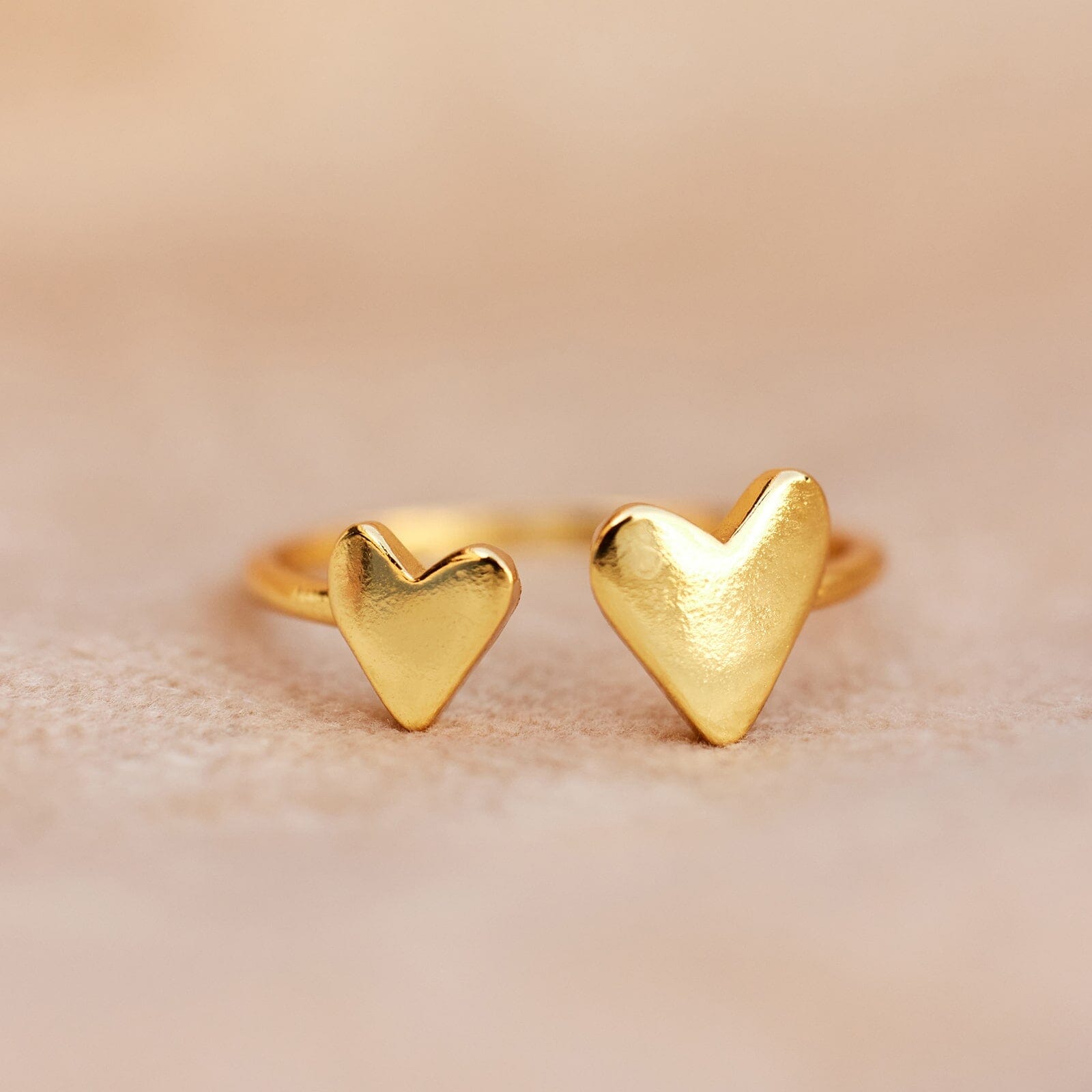 Two Hearts Open Ring