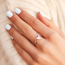 Two Hearts Open Ring