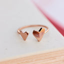 Two Hearts Open Ring