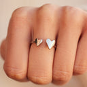 Two Hearts Open Ring