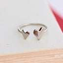 Two Hearts Open Ring