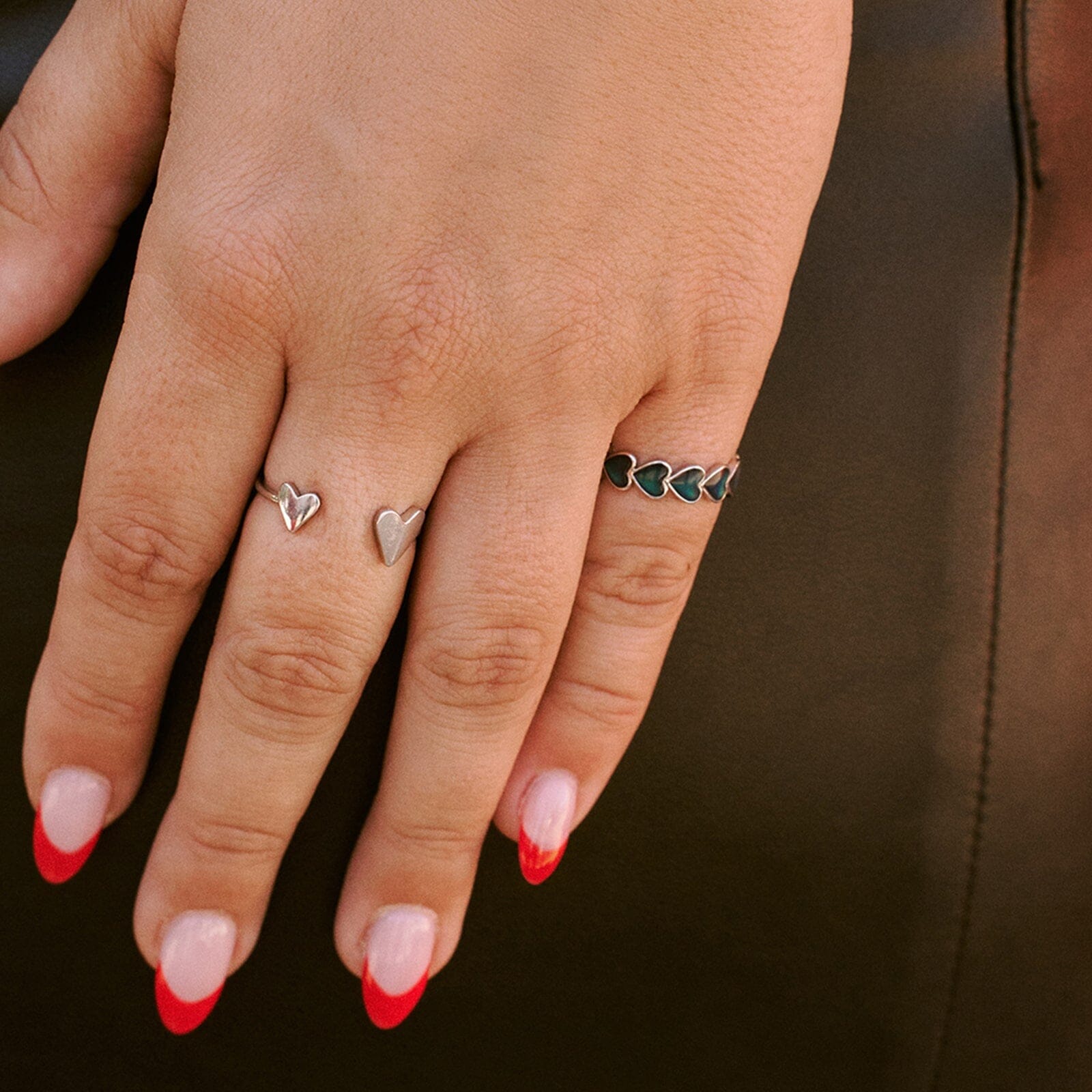 Two Hearts Open Ring