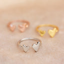 Two Hearts Open Ring
