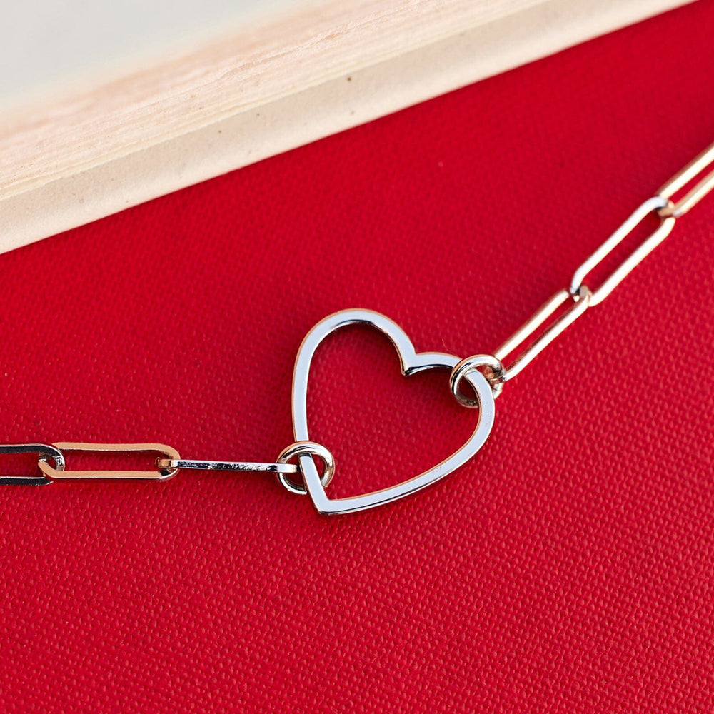 Floating Heart Paperclip Chain Choker 10