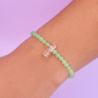 Green Quartz Intention Stretch Bracelet by Gallery Thumbnail