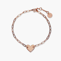 Engravable Heart Paperclip Chain Bracelet
