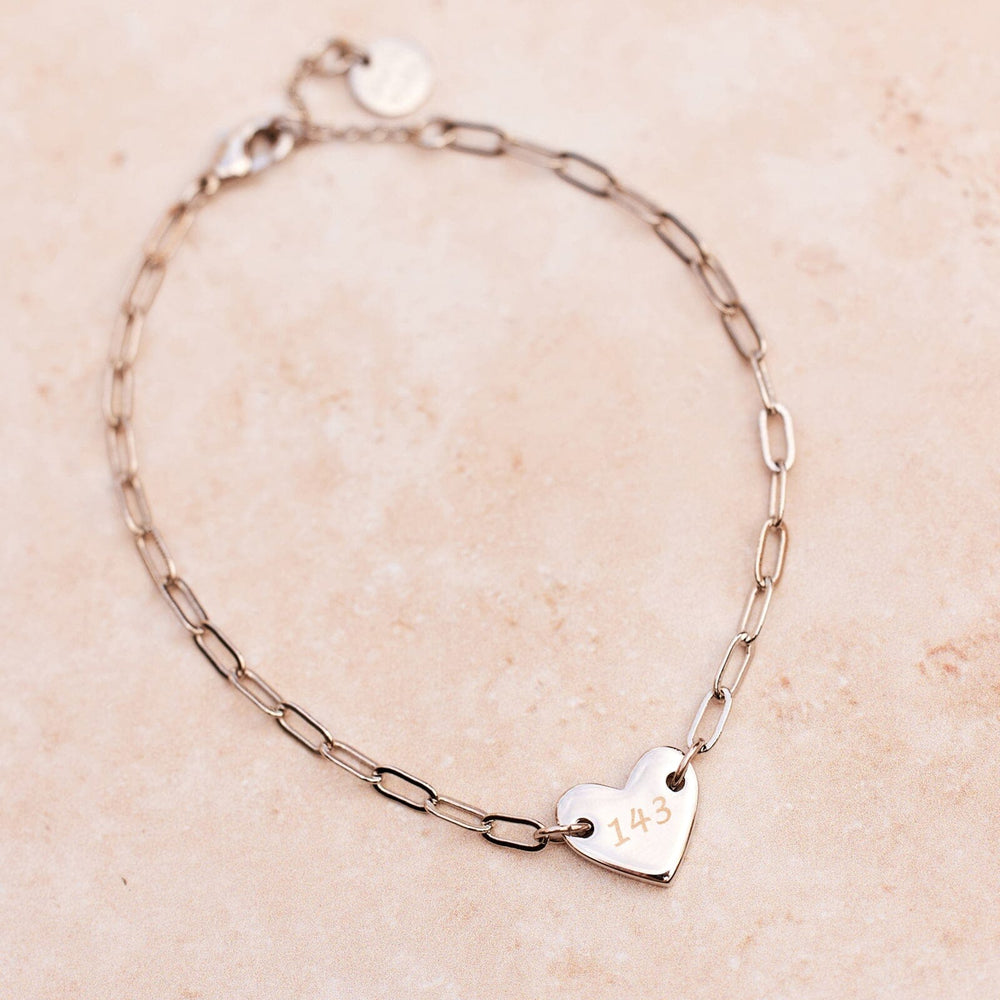 Engravable Heart Paperclip Chain Bracelet 12