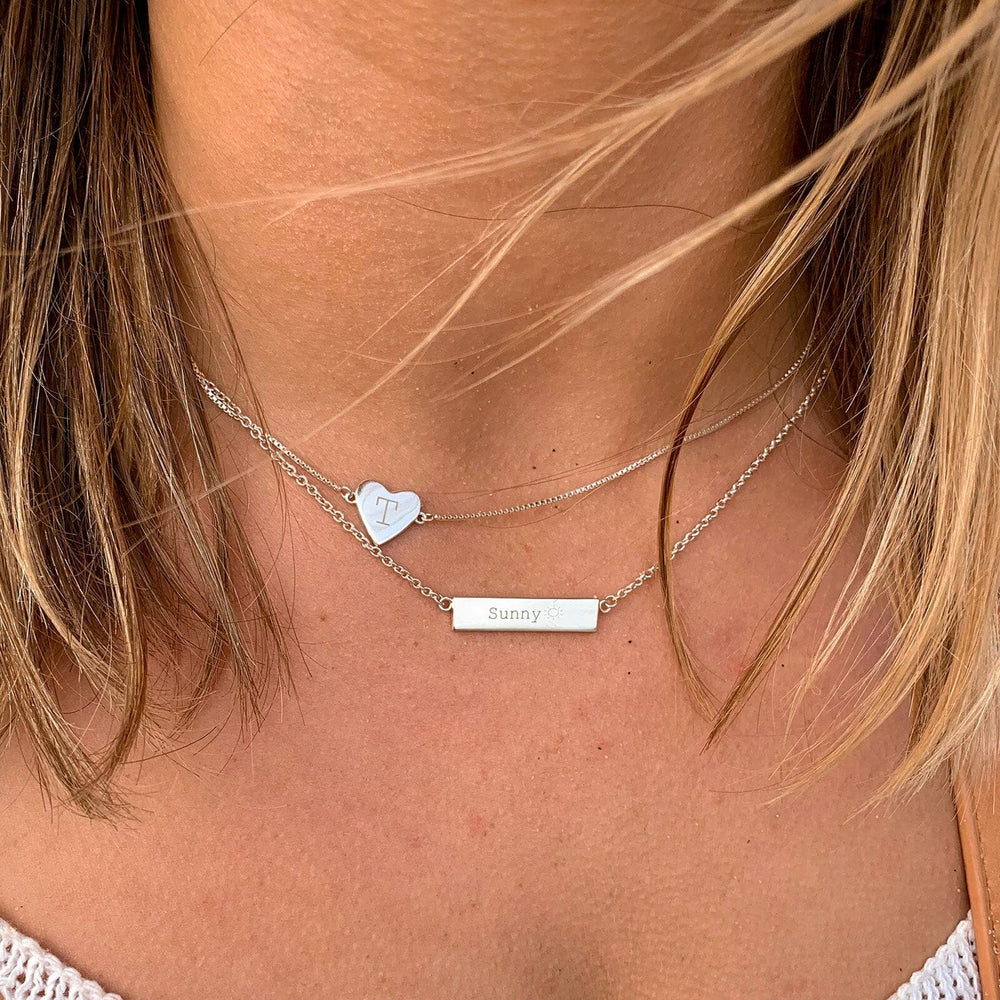 Demi-Fine Engravable Bar Necklace 9