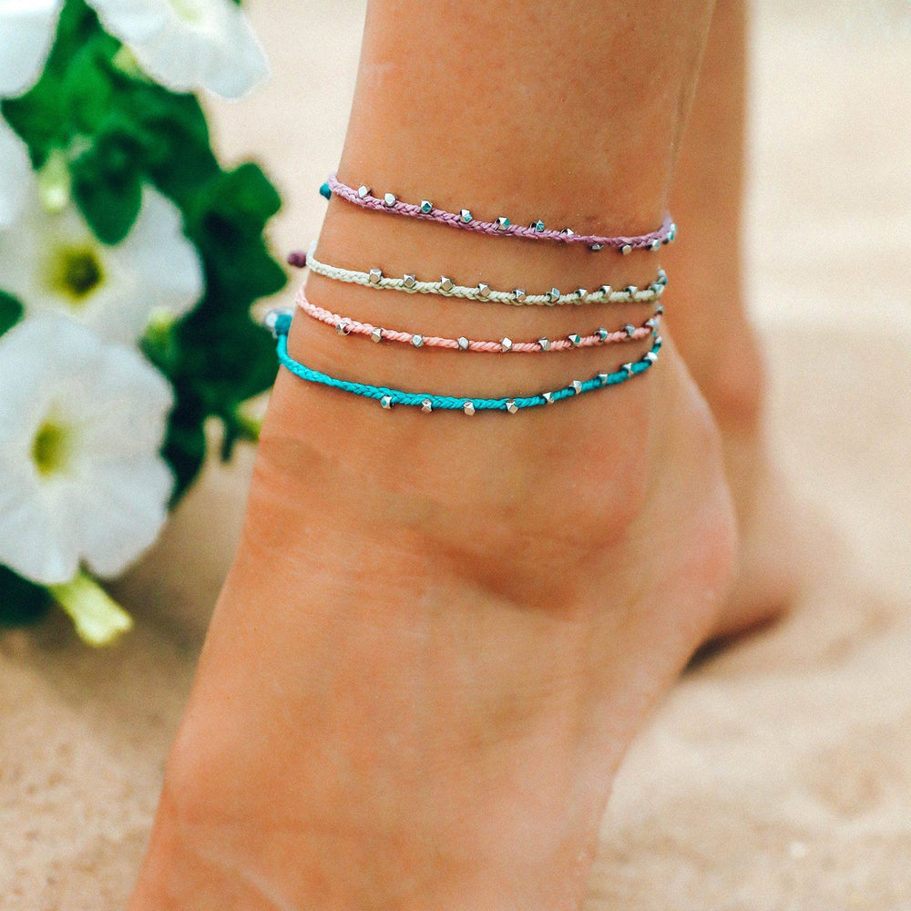 Silver Stitched Beaded Anklet 3