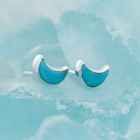 Crescent Moon Stud Earrings Gallery Thumbnail