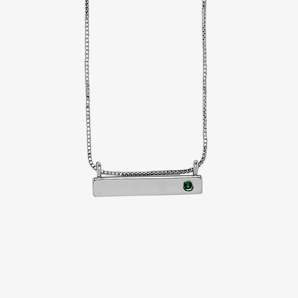 Engravable Bar Birthstone Necklace 24