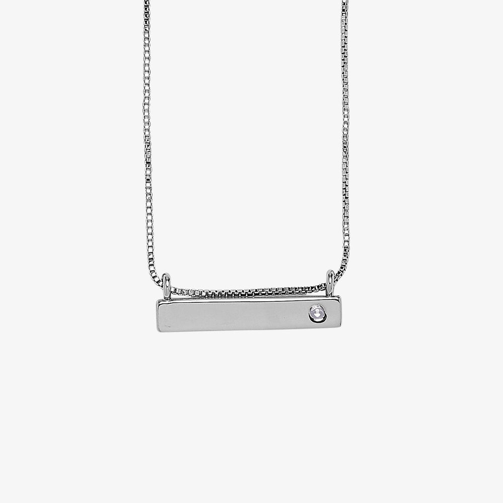 Engravable Bar Birthstone Necklace 29
