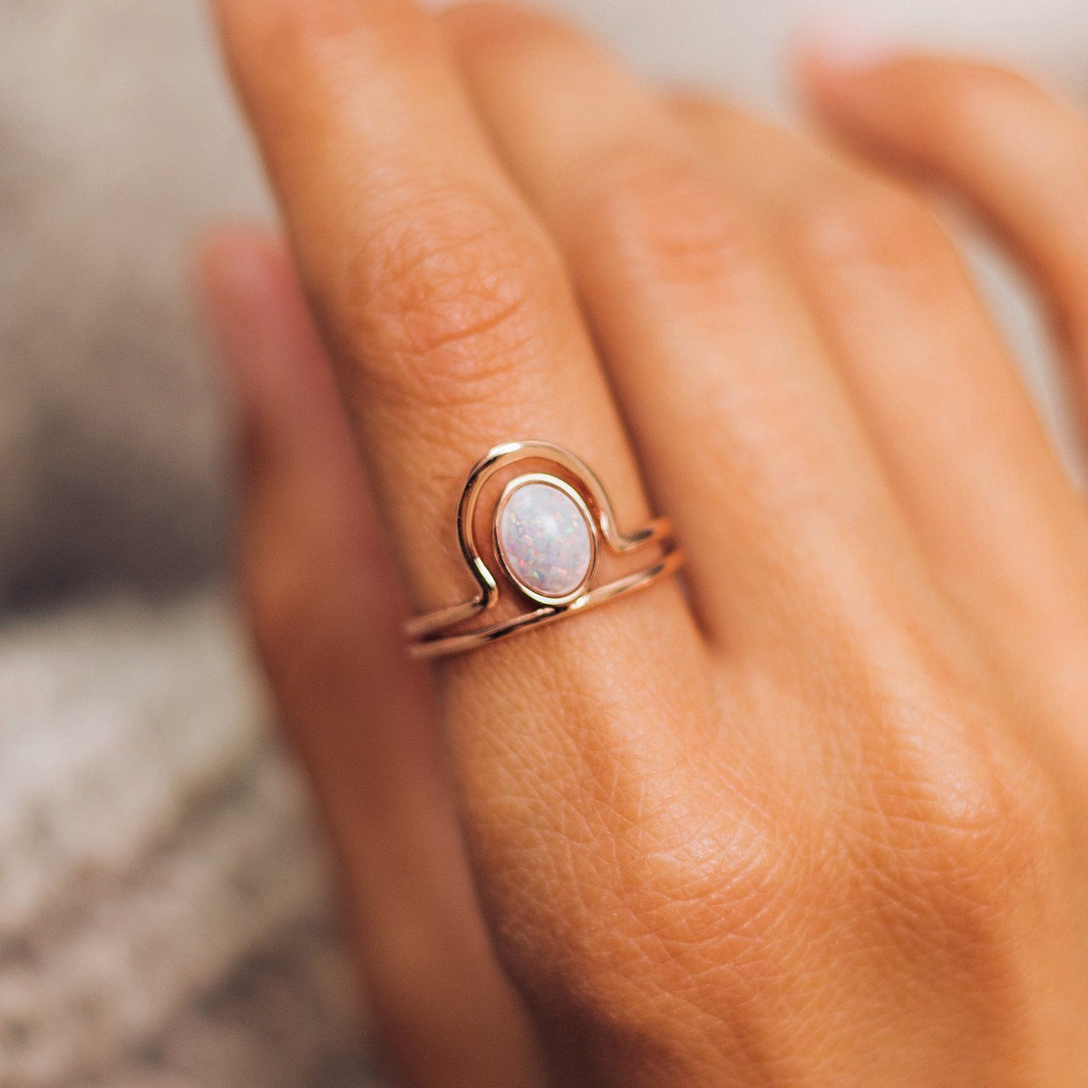 Crowned Opal Ring