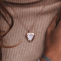Stone Heart Locket Necklace Gallery Thumbnail