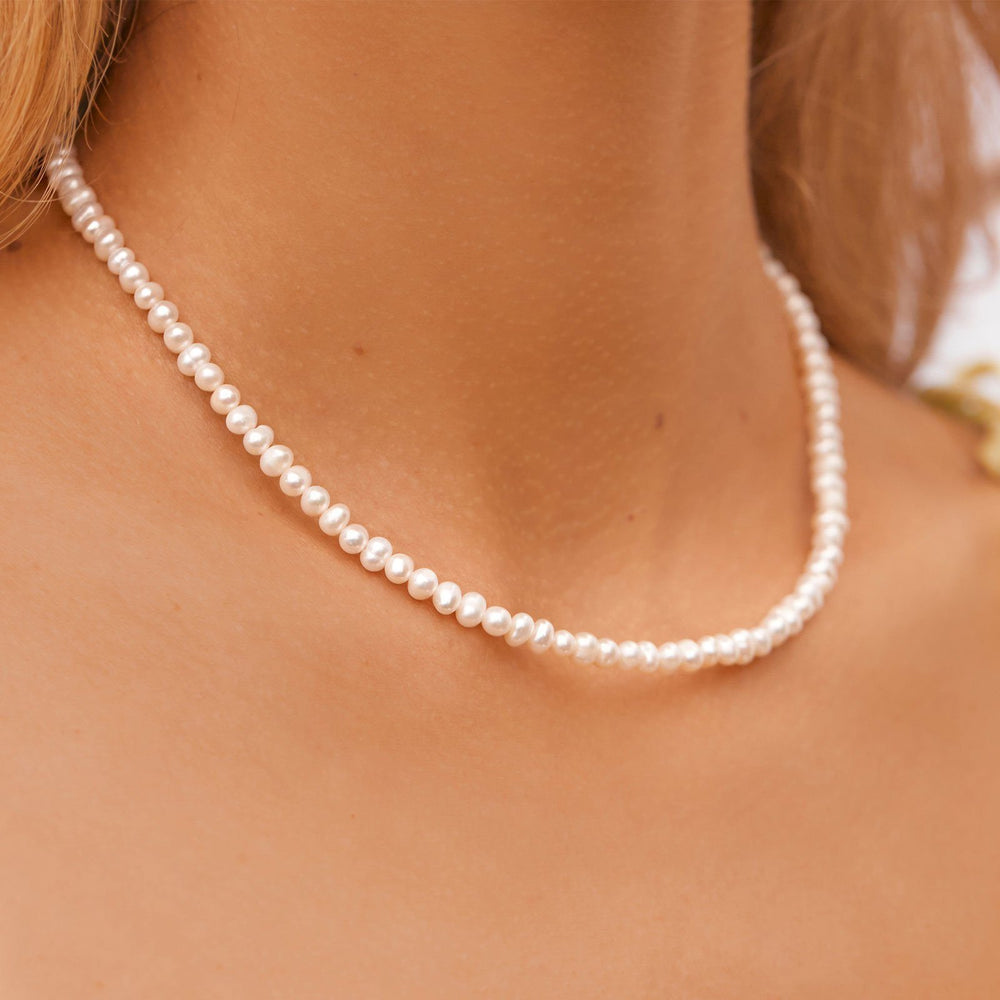 Dainty 14K Gold Pearl Bead Choker Necklace, Adjustable Sliver Fishing Line  Layed Necklace,Freshwater Pearl Jewelry Chain Set Bridesmaid Gift