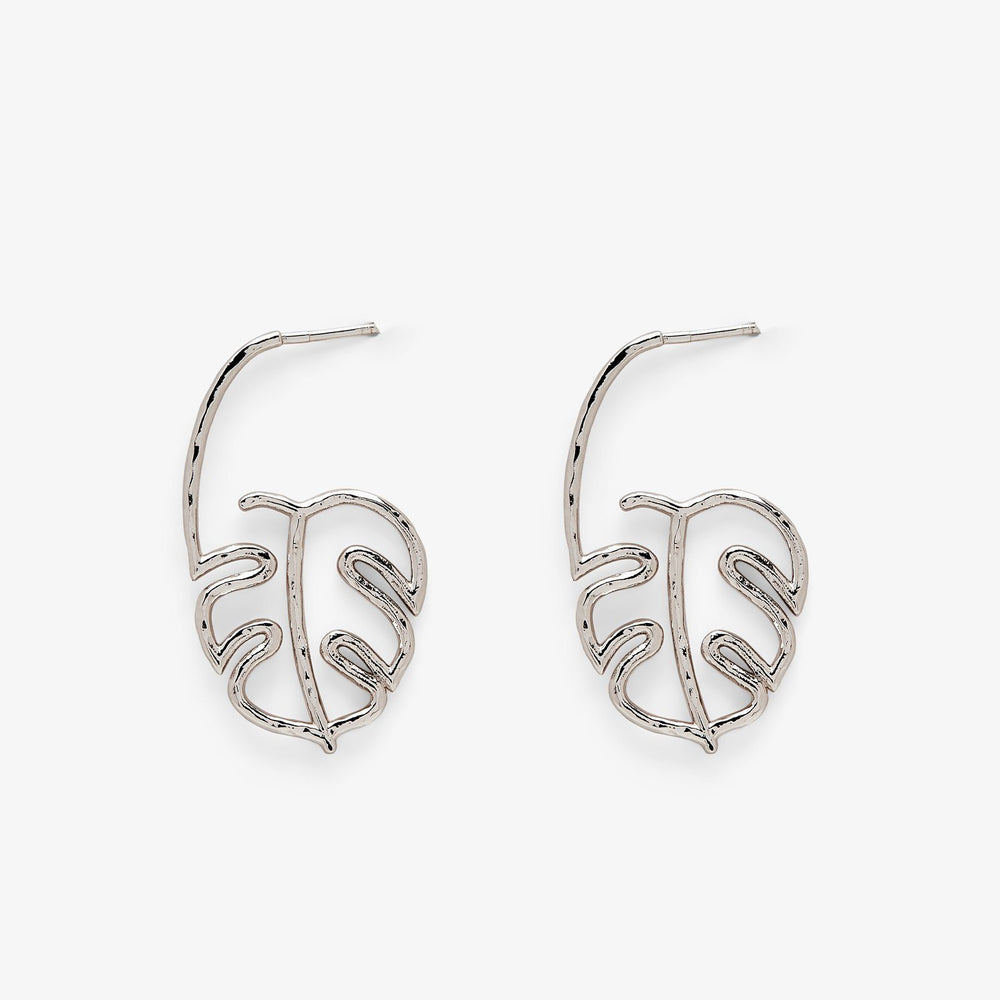 Palm Leaf Hoop Earrings 1