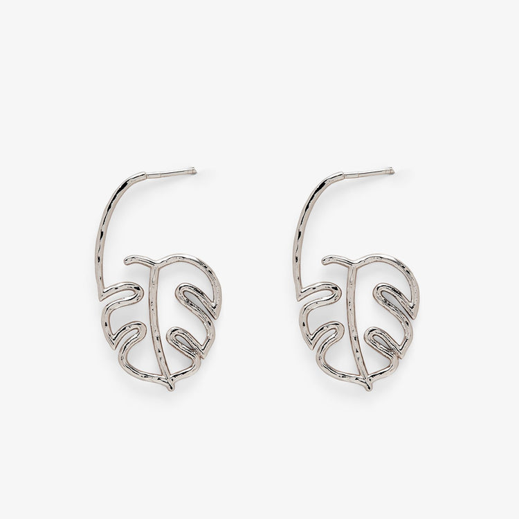 Palm Leaf Hoop Earrings