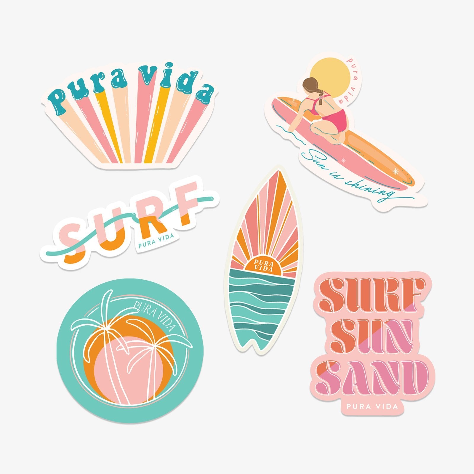 Gril Strand Sticker Glow Girl Sticker Pack