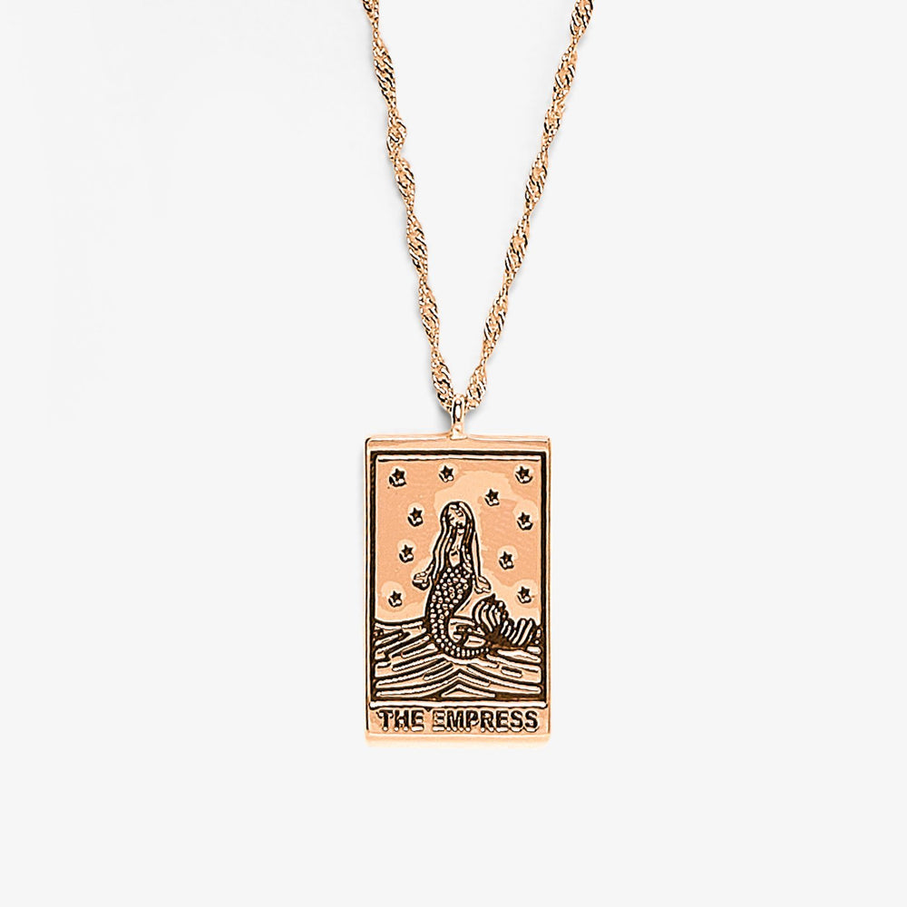 Rose Gold Tarot Card Pendant Necklace 3